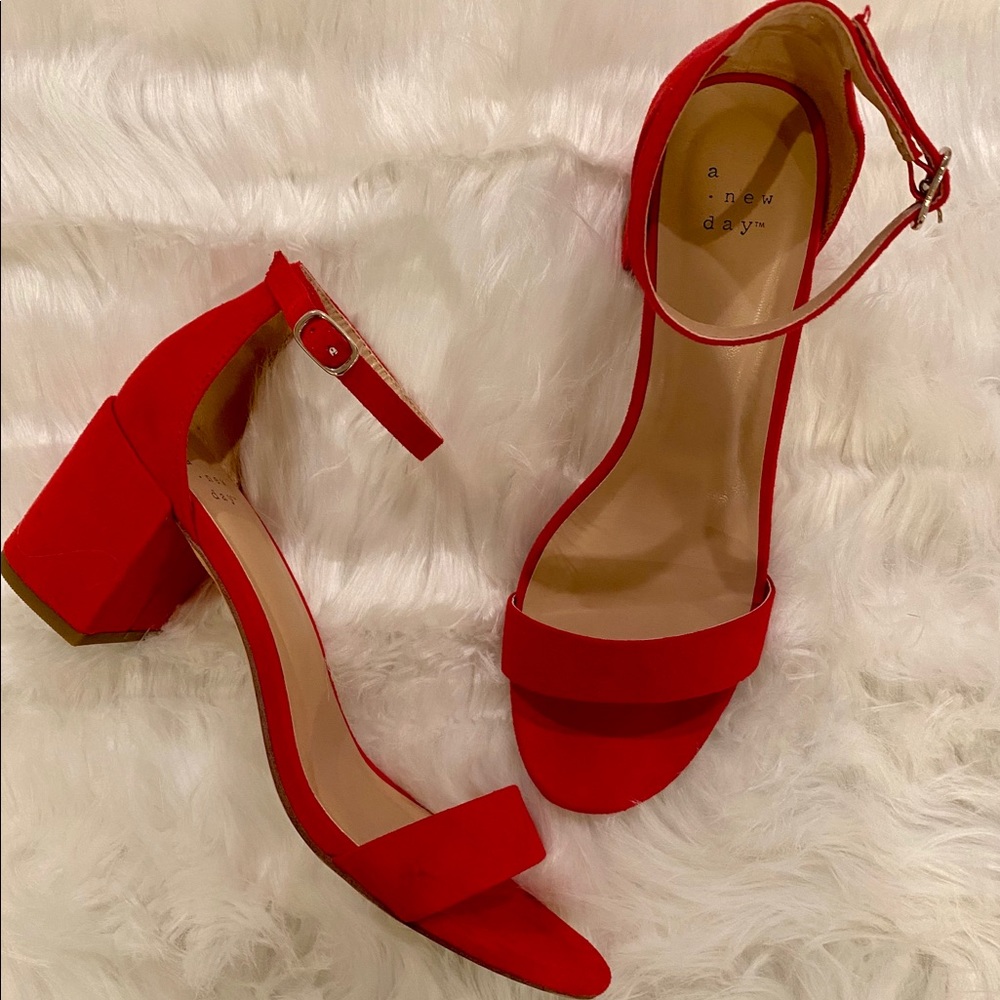 Festive Red Strappy Heels